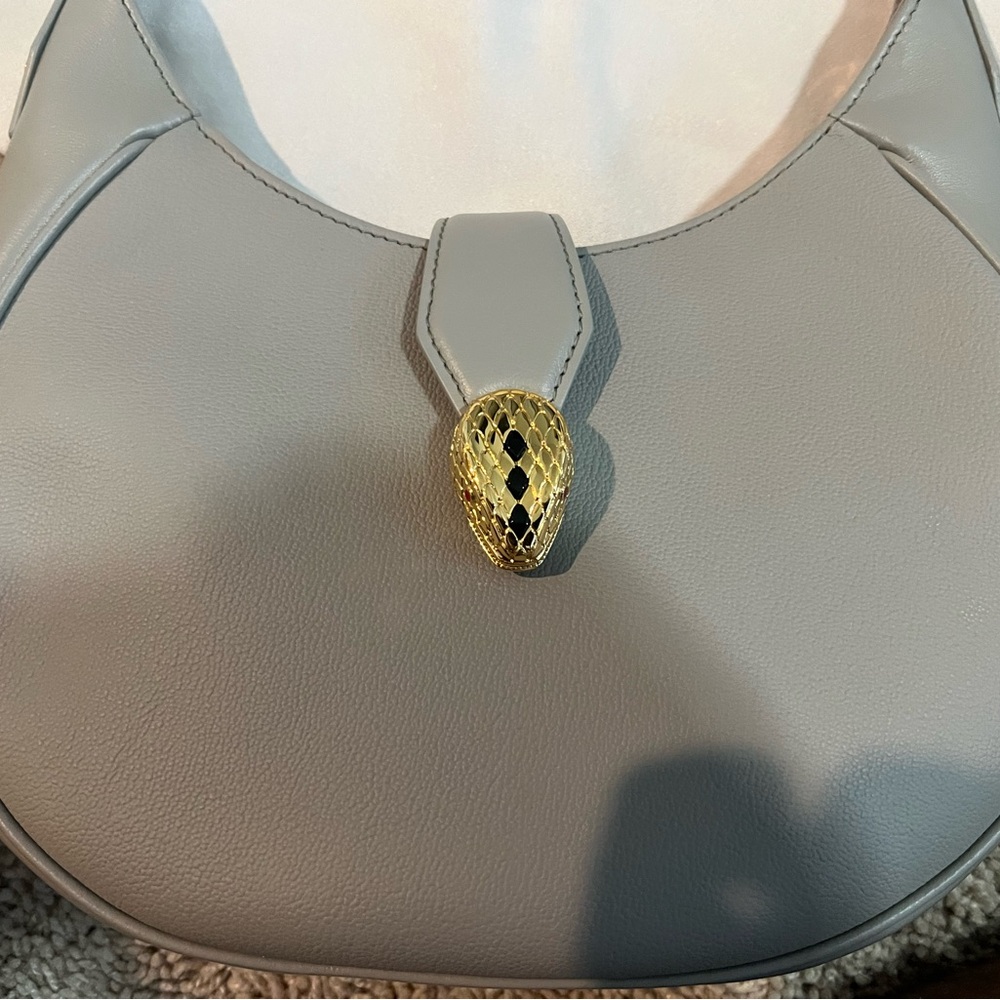 Bulgari Gray serpenti ellipse Shoulder Bag